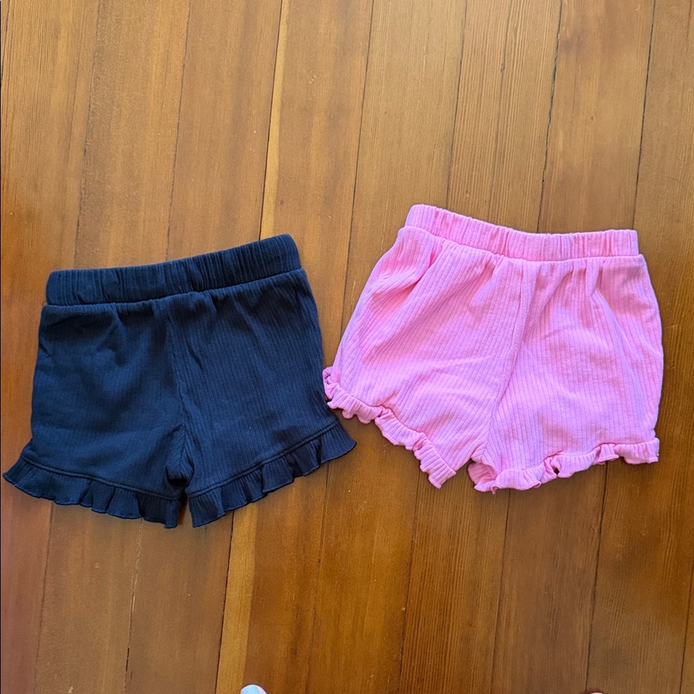 jumping beans Ribbed Ruffle Shorts - Black & Pink - Picture 4 of 4